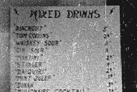 Molesworth Officer's Club Bar Menu